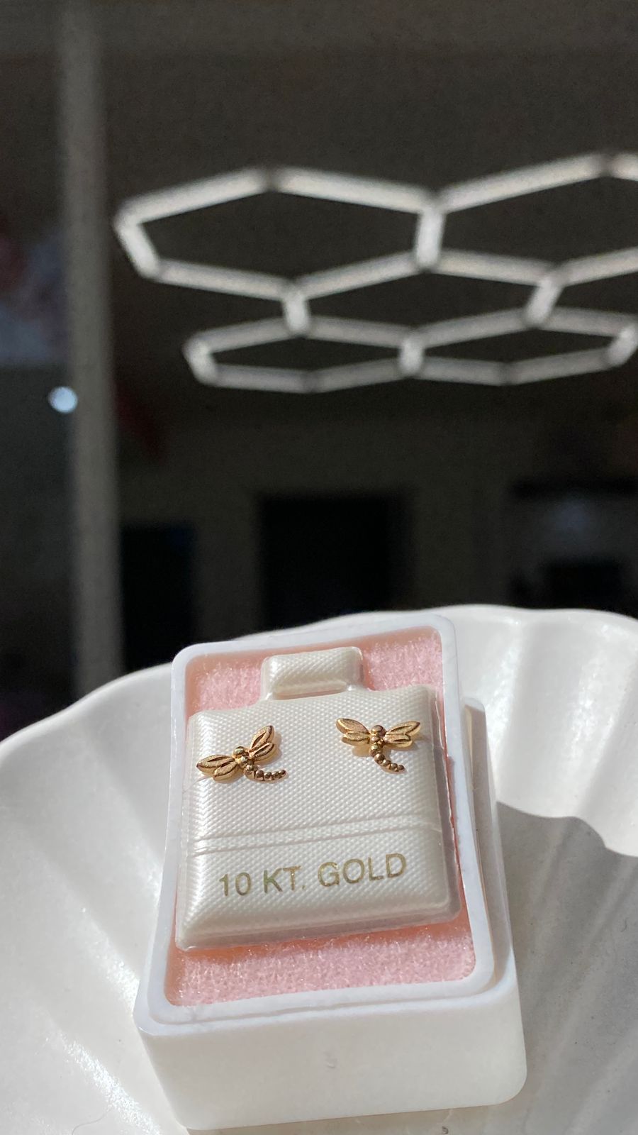 Broquel Libélula Oro 10k
