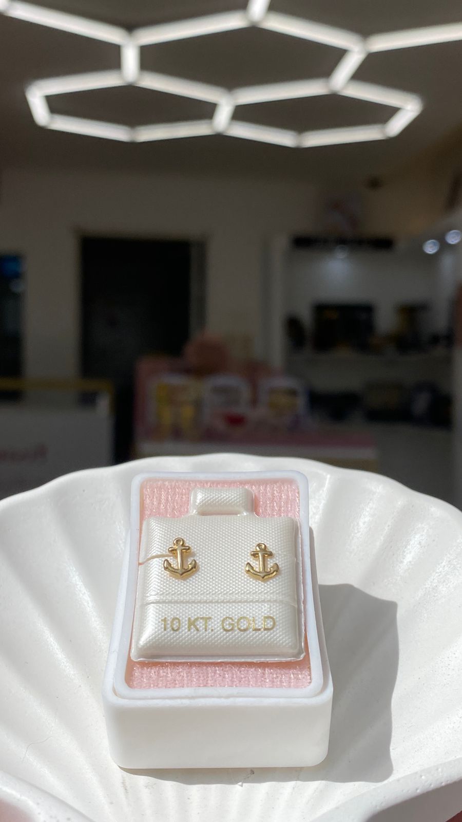 Broquel Ancla Oro 10k