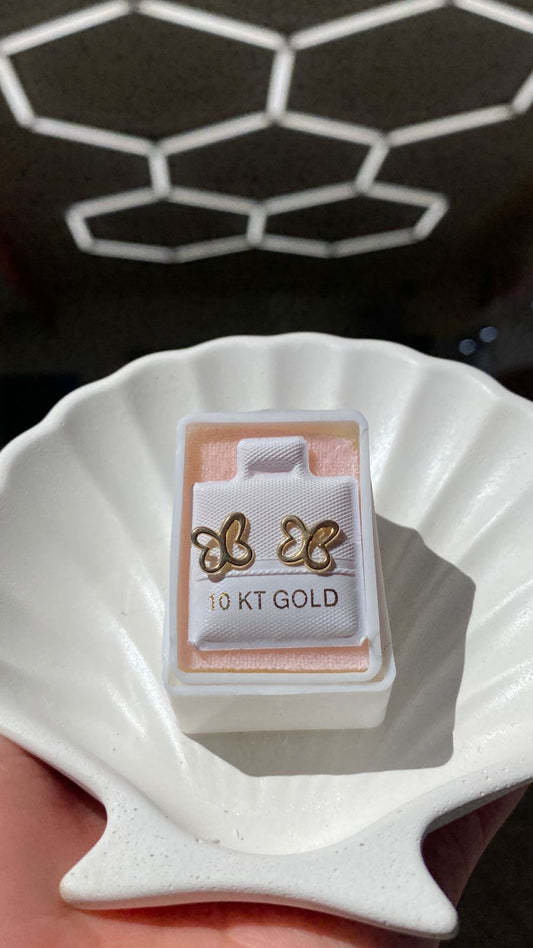 Broquel Mariposa Oro 10k