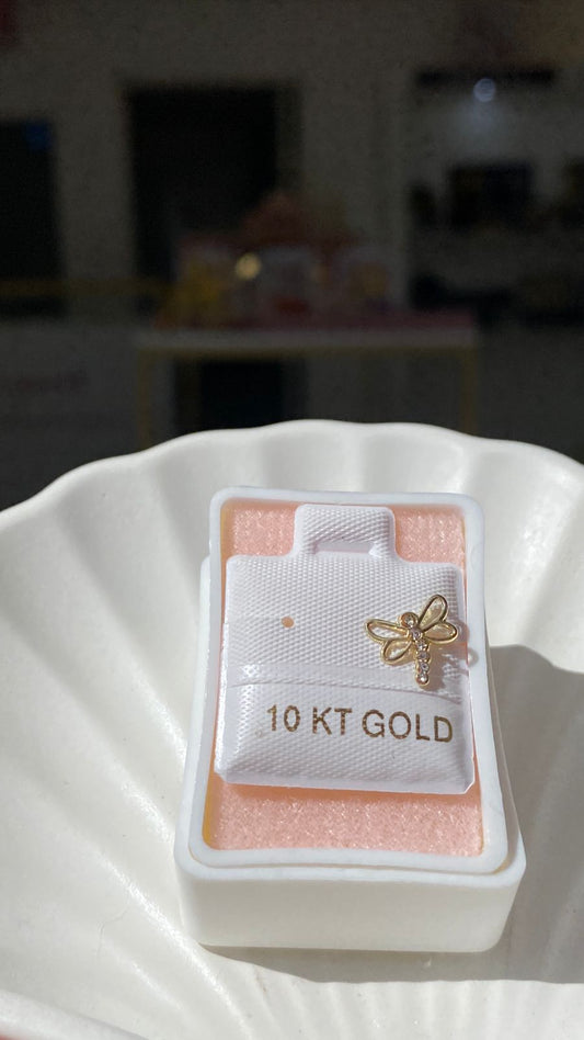 Broquel Libélula Shine Oro 10k